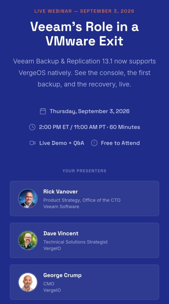 Veeam Backup & Replication 13.1 Adds Official VergeOS Support, Simplifying VMware Alternative Migrations